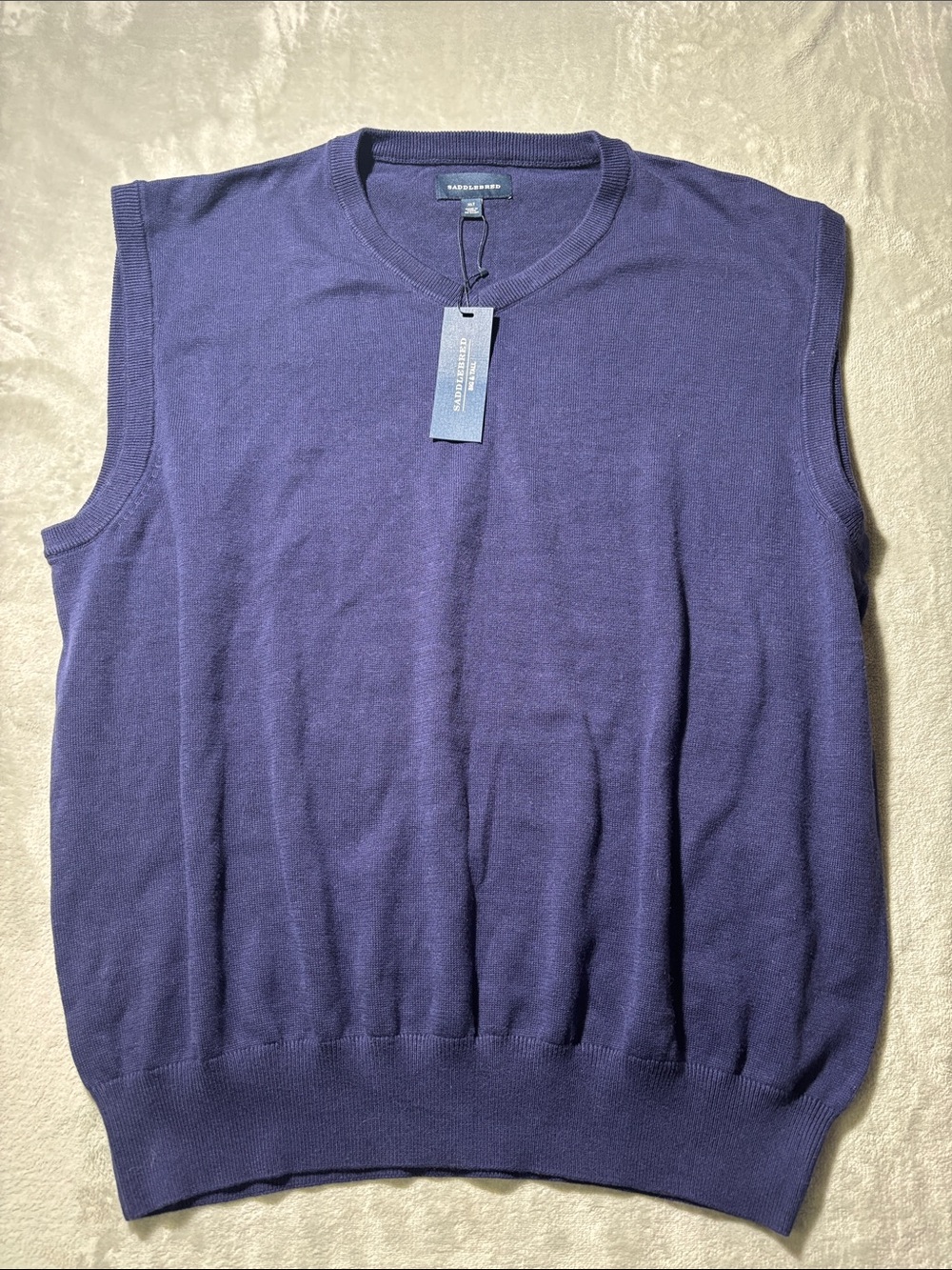 Saddlebred Men’s XL Tall Navy Sweater Vest V-Neck NWT XLT